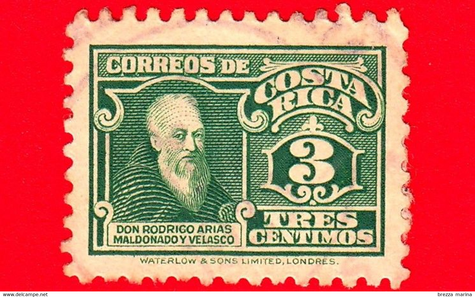 COSTA RICA - Usato - 1934 - Rodrigo Arias Maldona Y Velasco - 3 - Costa Rica