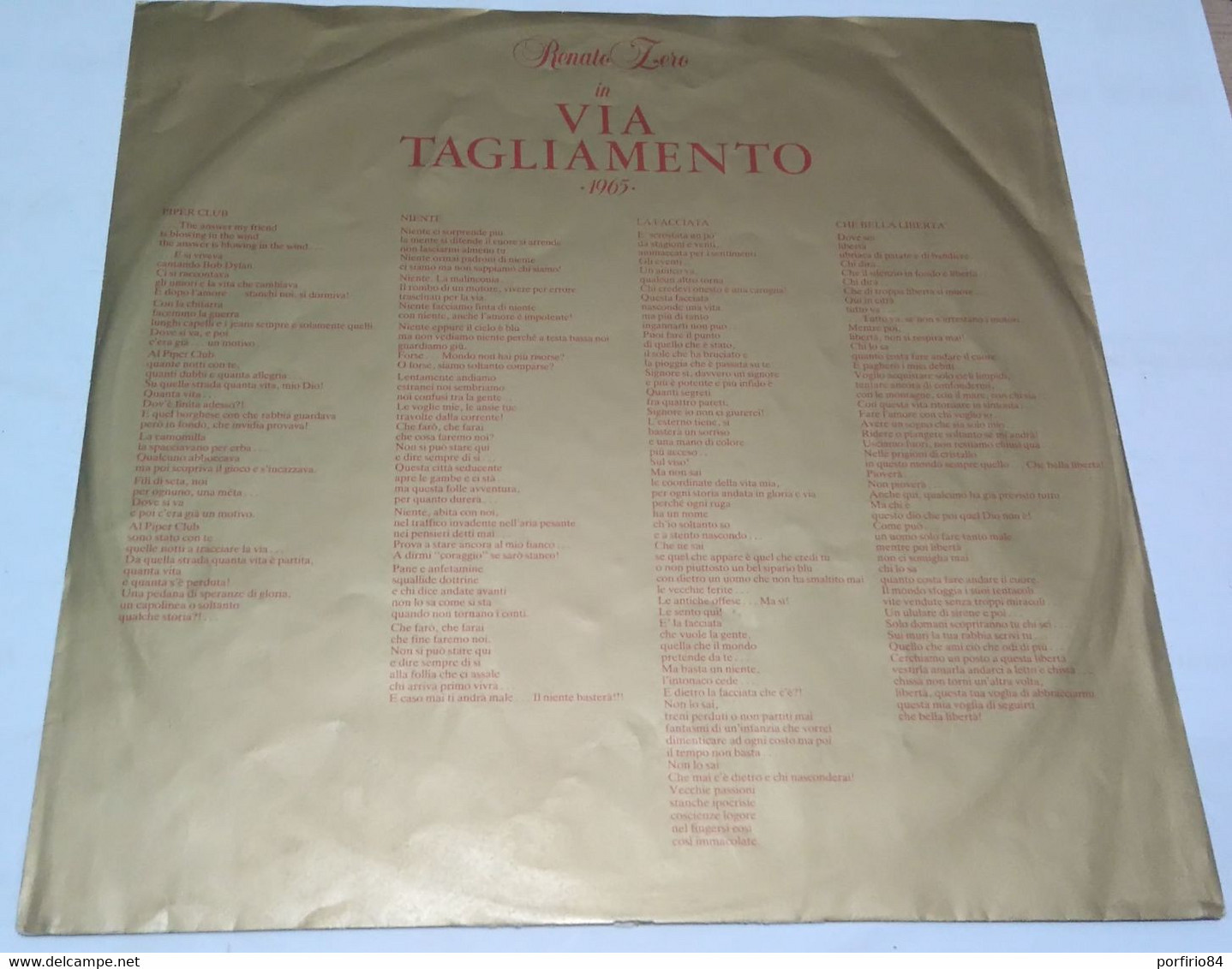 RENATO ZERO 2 LP VIA TAGLIAMENTO 1965 - 1970 ORIGINALE ANNO 1982 - Other - Italian Music