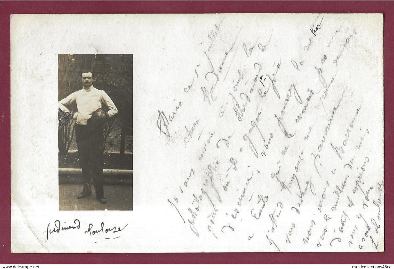 130822 - CARTE PHOTO SPORT - ESCRIME Gagnant FERDINAND TOULOUSE - Fencing