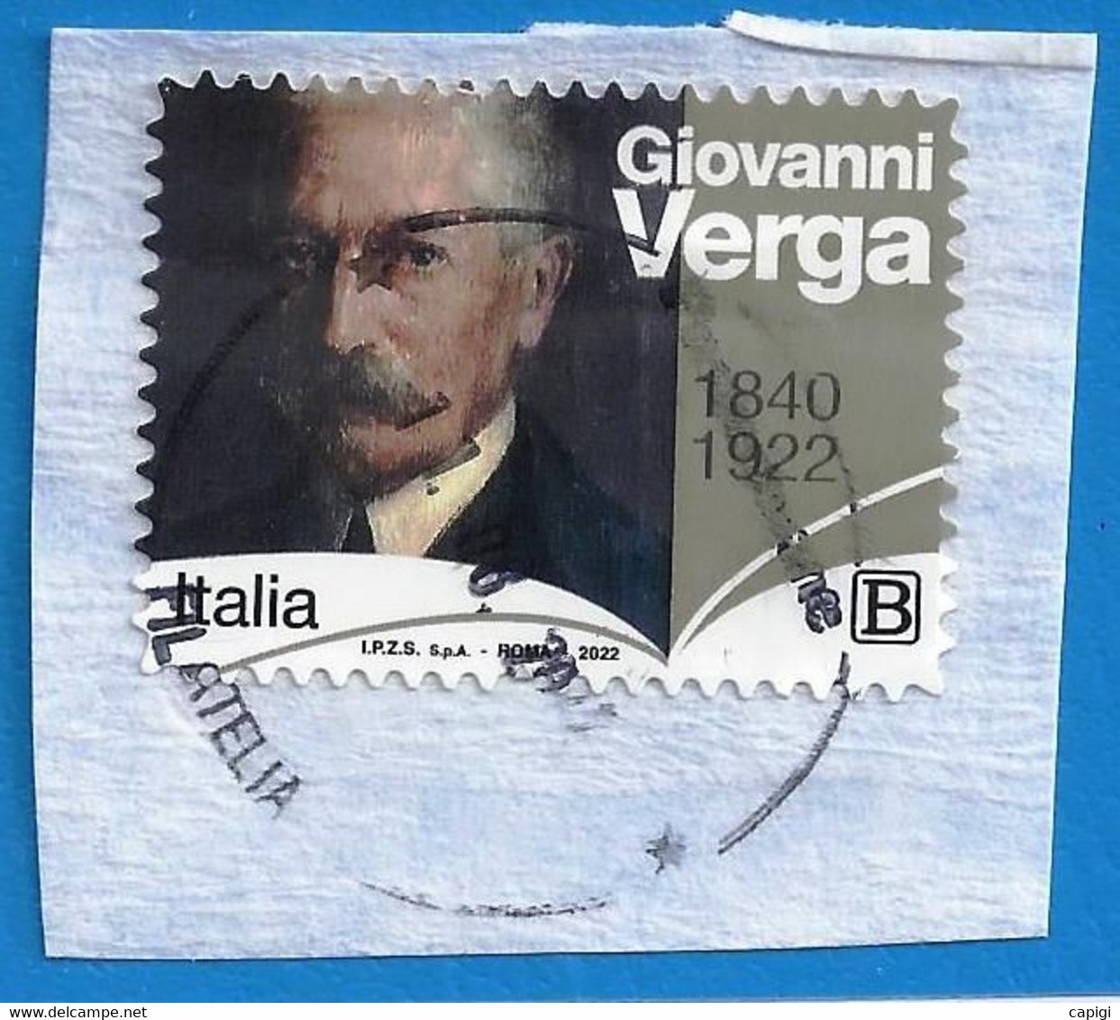 2022 - ITALIA - GIOVANNI VERGA - USATO SU FRAMMENTO #2 - 2021-...: Usati