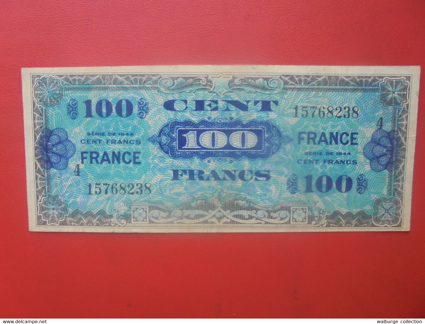 FRANCE-ALLIES 100 Francs 1944 Revers " France" Circuler (L.7) - 1944 Flag/France