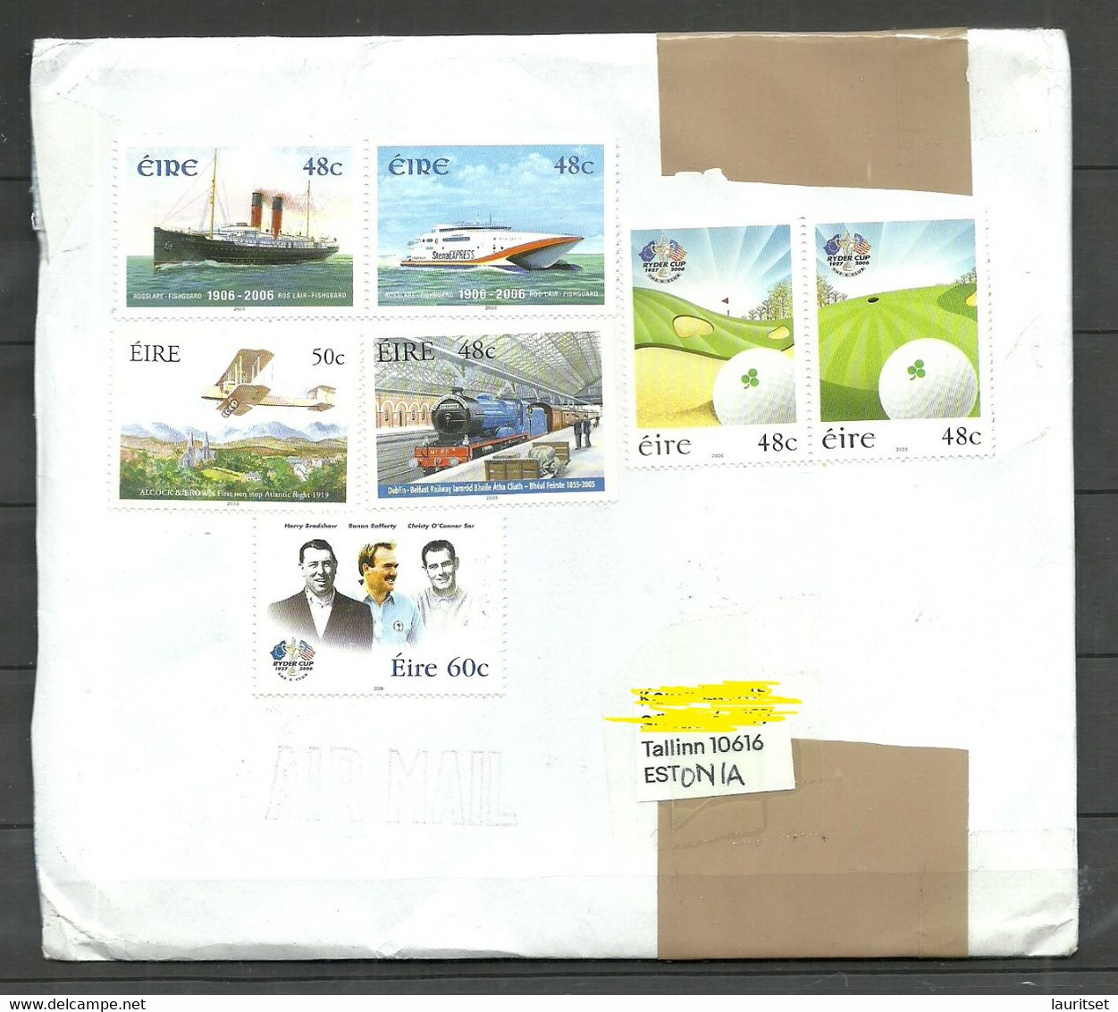 IRLAND IRELAND 2022 Self-made Cover To Estonia Stamps Remained Uncancelled! Transport Golf Etc - Brieven En Documenten