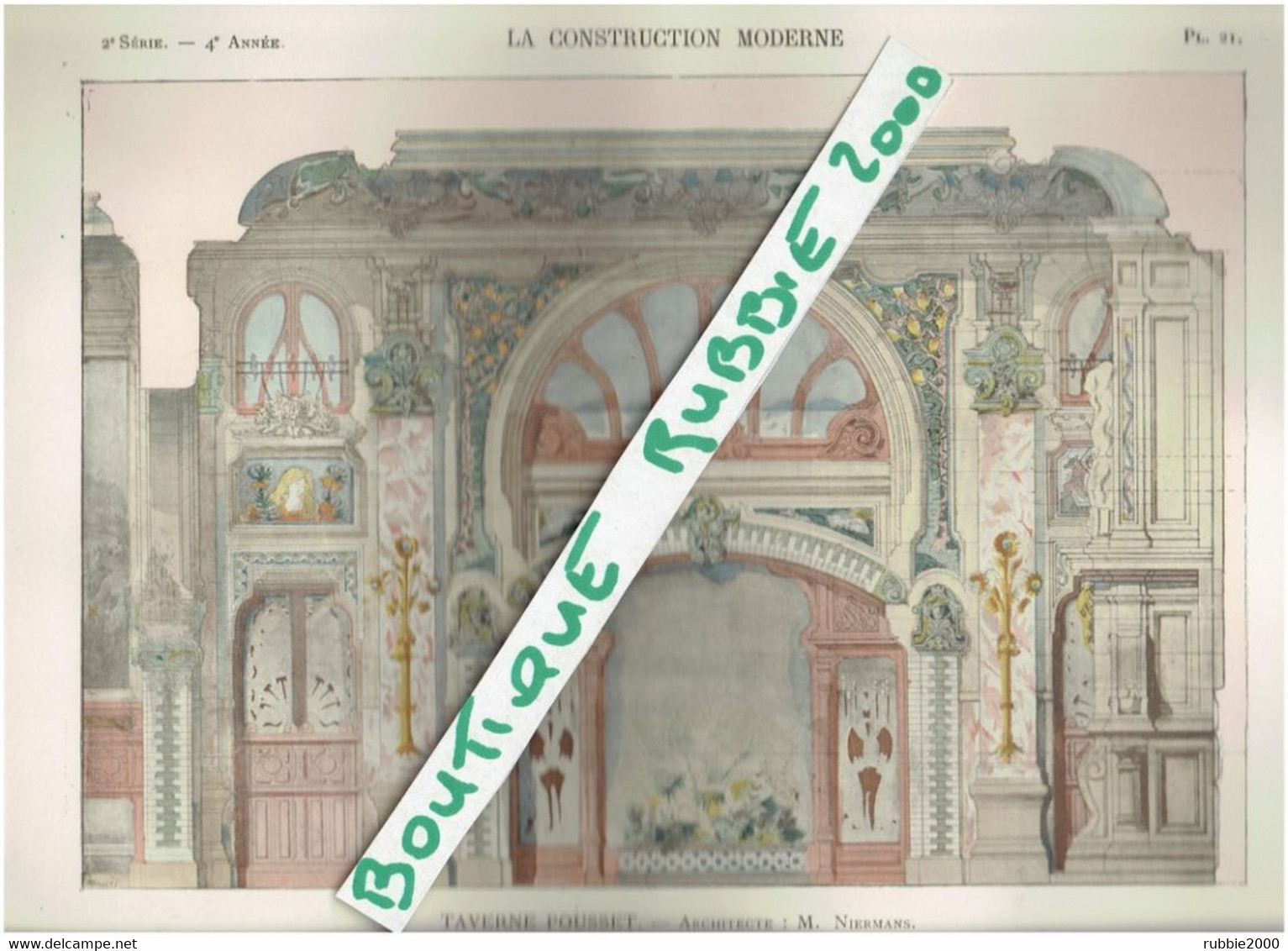 2 PLANS DESSINS 1898 PARIS 9° TAVERNE POUSSET 14 BOULEVARD DES ITALIENS ARCHITECTE NIERMANS - Paris