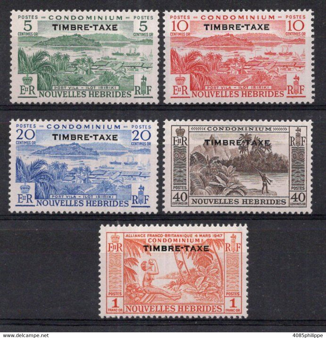 Nouvelles HEBRIDES Timbres Taxe N°36** à 40** Neufs Sans Charnières TB Cote 35.00€ - Strafport