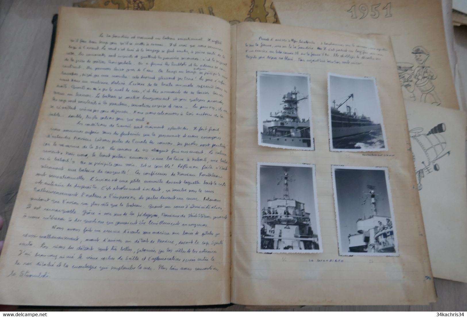 CROISEUR Jeanne d'Arc campagne 1952/1953  récit manuscrit et photographique + plaquettes et livres officiel.....