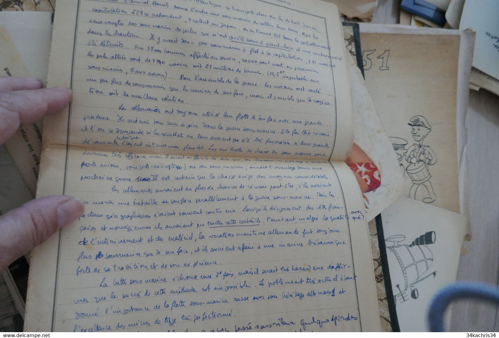 CROISEUR Jeanne d'Arc campagne 1952/1953  récit manuscrit et photographique + plaquettes et livres officiel.....