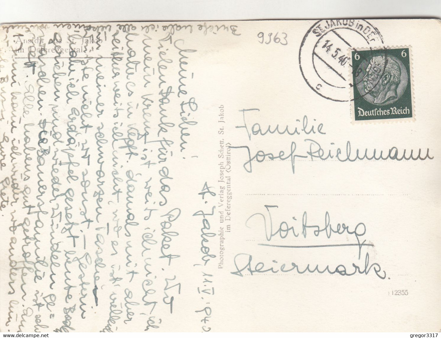B5757) Ansicht Von ST. JAKOB Im DEFEREGGENTAL - 14.5.1940 - Defereggental