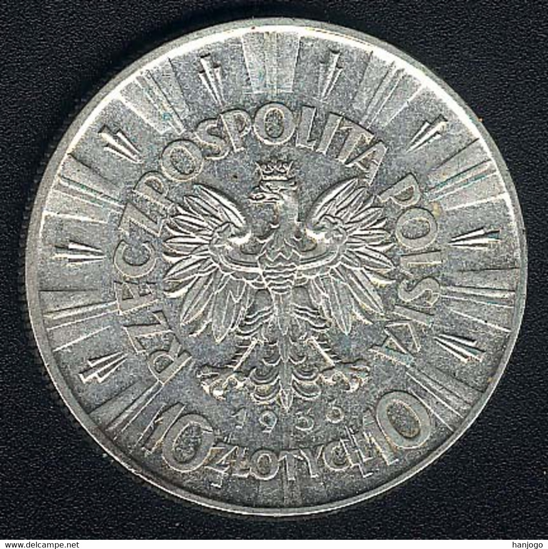 Polen, 10 Zlotych 1936, Silber, UNC! - Polen