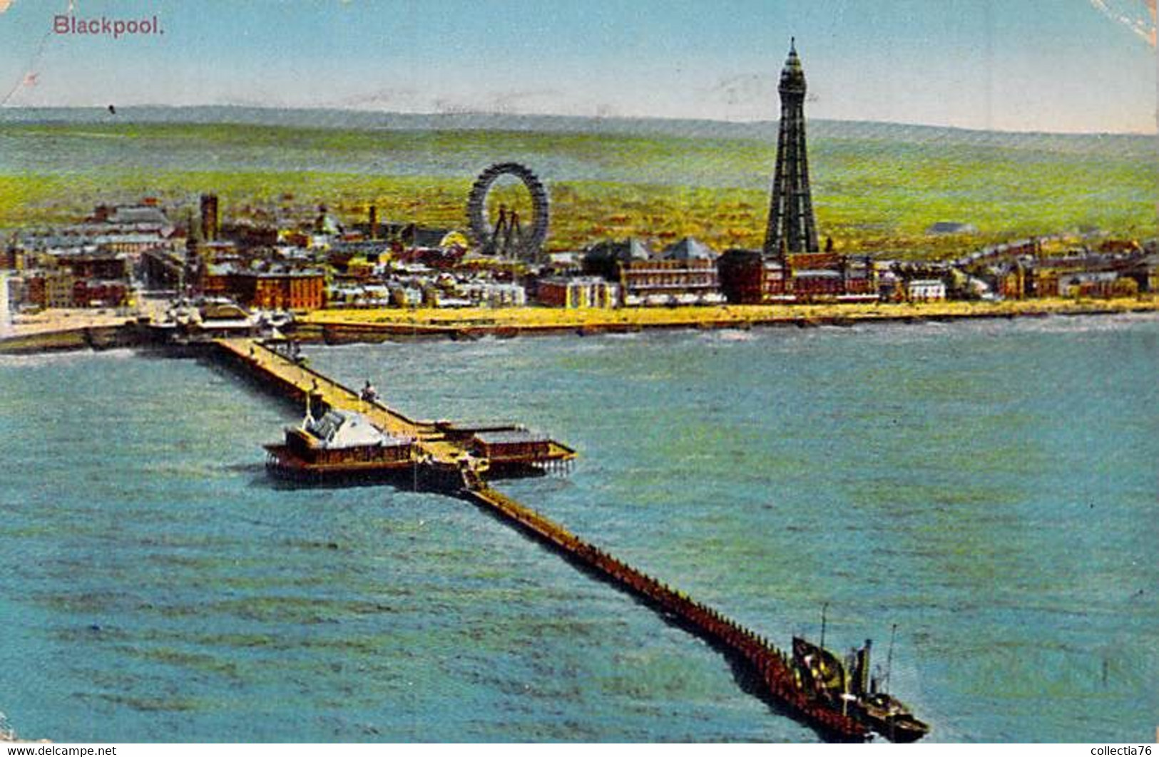 CPA PHOTO ROYAUME UNI ANGLETERRE LANCASHIRE BLACKPOOL PANORAMA DOS ECRIT - Blackpool