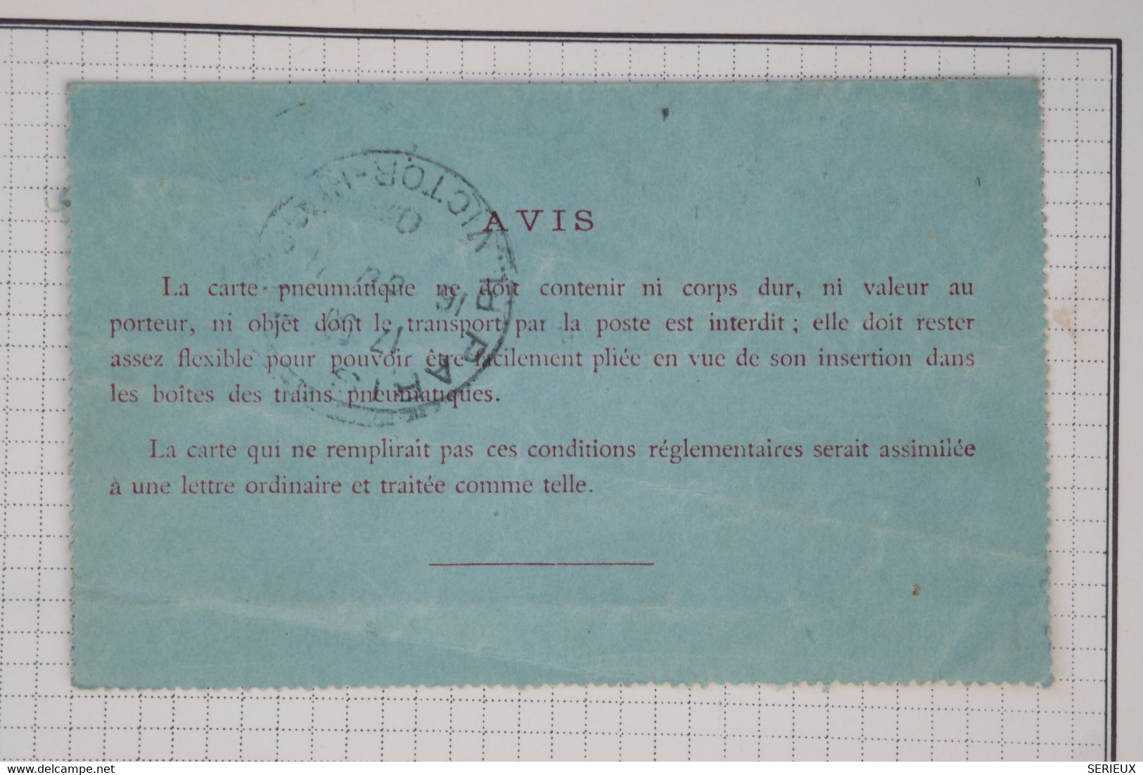 BB9 FRANCE TELEGRAPHE    BELLE CARTE  ENTIER PNEUMATIQUE   1907 PARIS +AFFRANC. INTERESSANT+ - Pneumatiques