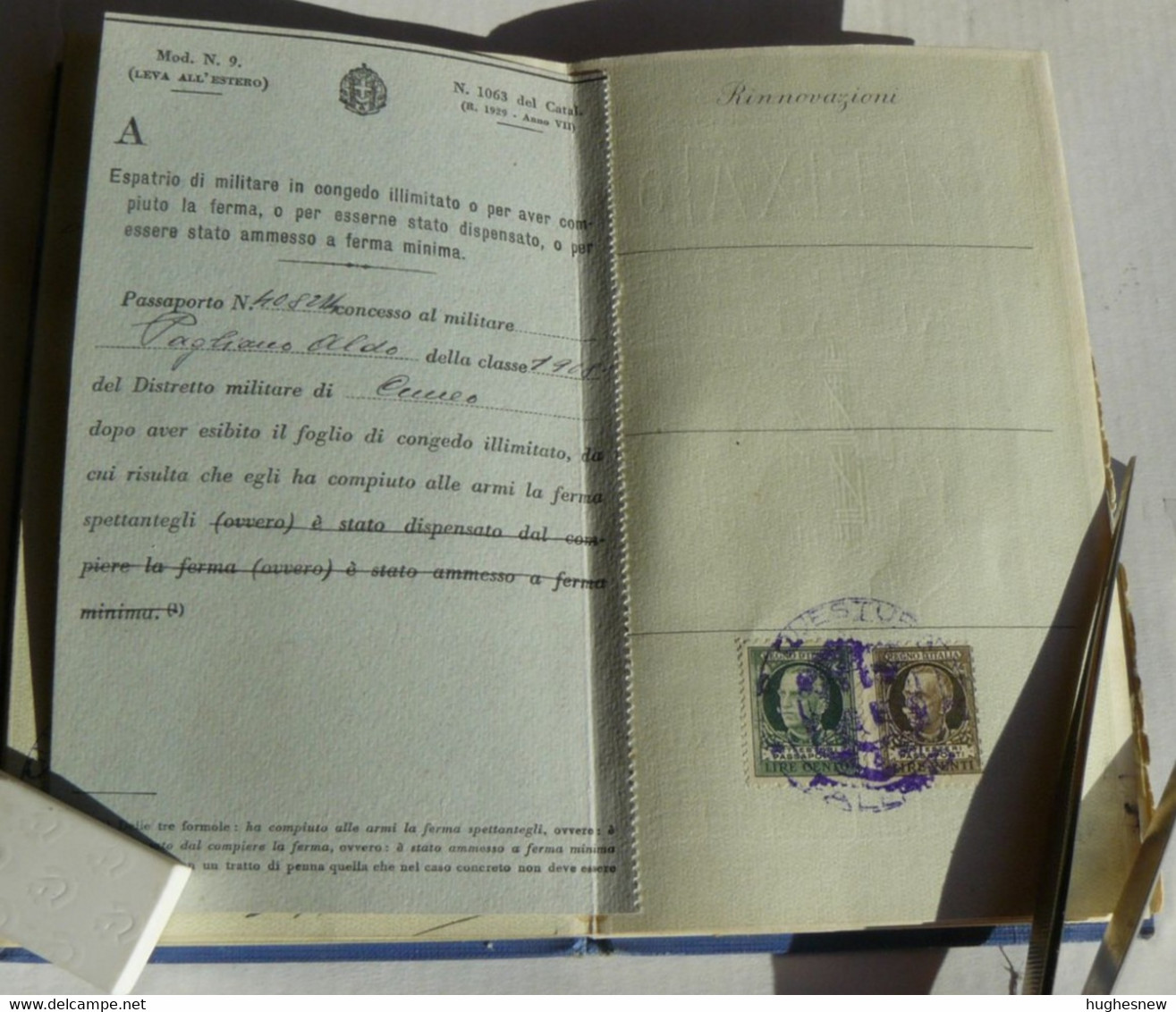 PALERMO1936_ITALIAN  PASSPORT ISSUED POLICE  INSPECTOR PUBLIC SAFETY  REVENUE  STAMPS  OF  ITALY, YUGOSLAVIA, FRANCE ecc