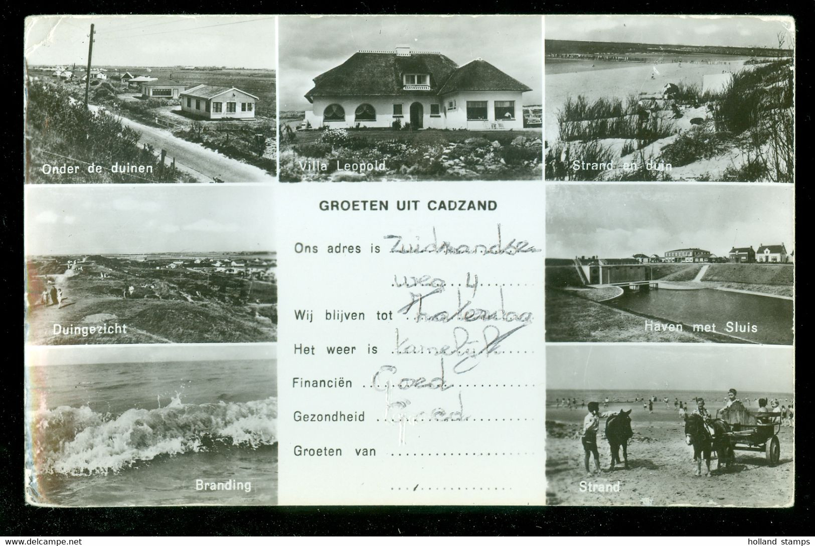 ANSICHTKAART * ZEELAND * GROETEN UIT CADZAND * 7 - LUIK   (3944d) - Cadzand