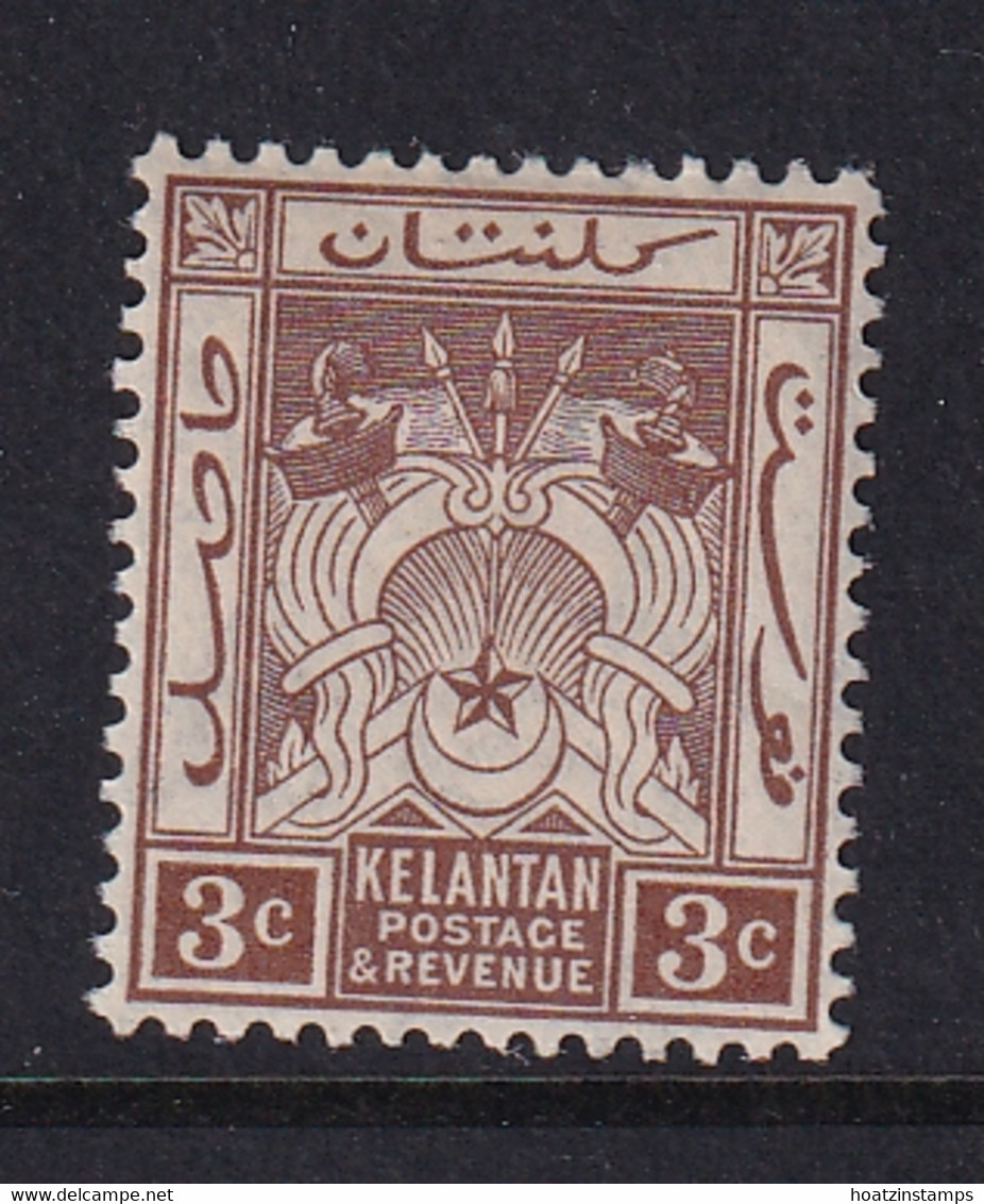Malaya - Kelantan: 1921/28   Emblem    SG16b    3c    MH - Kelantan