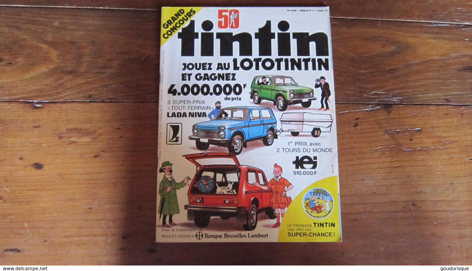 TINTIN JOURNAL DE   TINTIN  N°3 De La 34ème Année  ILLUSTRATION COUVERTURE   HERGE - Tintin