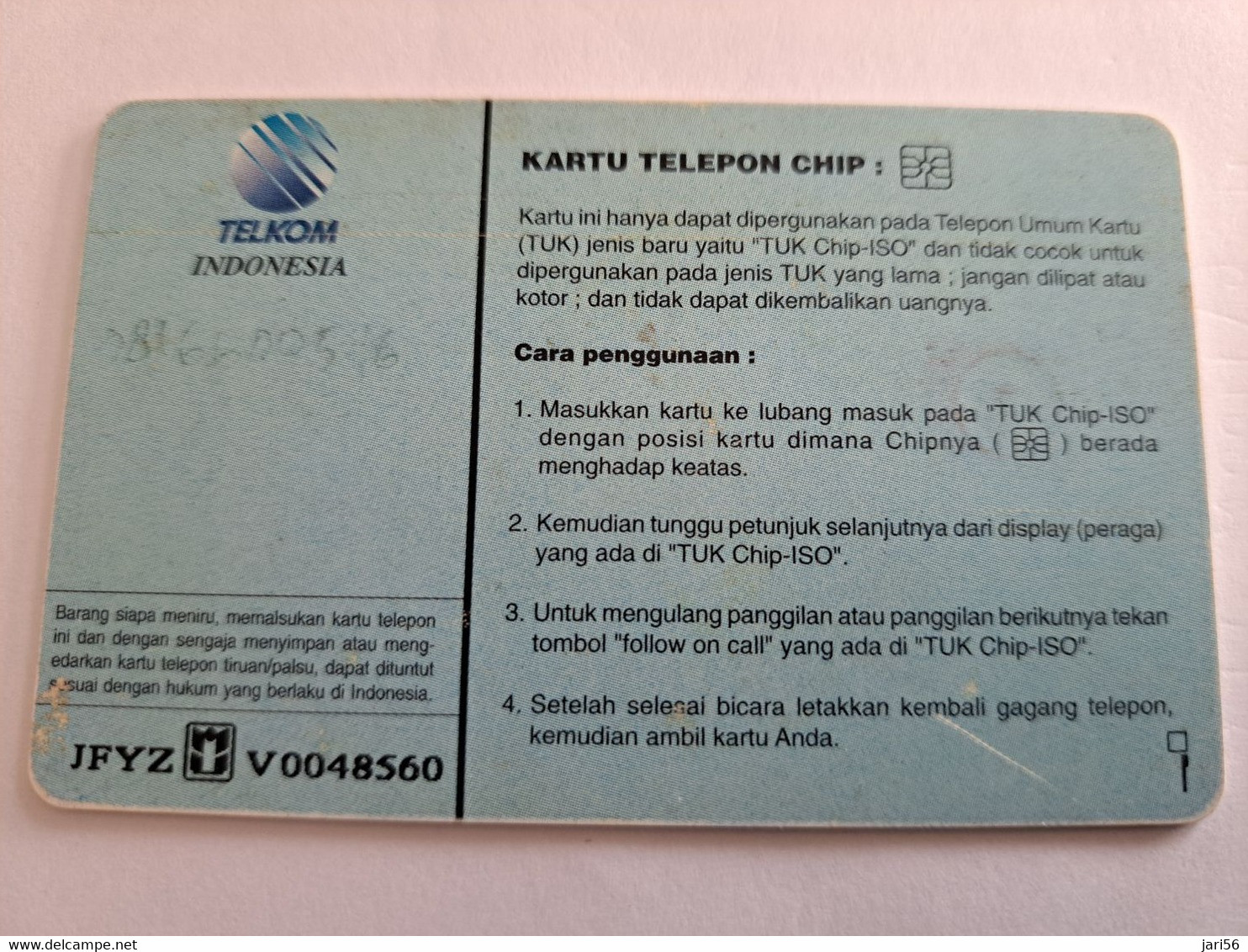 INDONESIA CHIPCARD 140 UNITS INDONESIA MERDEKA 50 TAHUN         Fine Used Card   **10576 ** - Indonesia