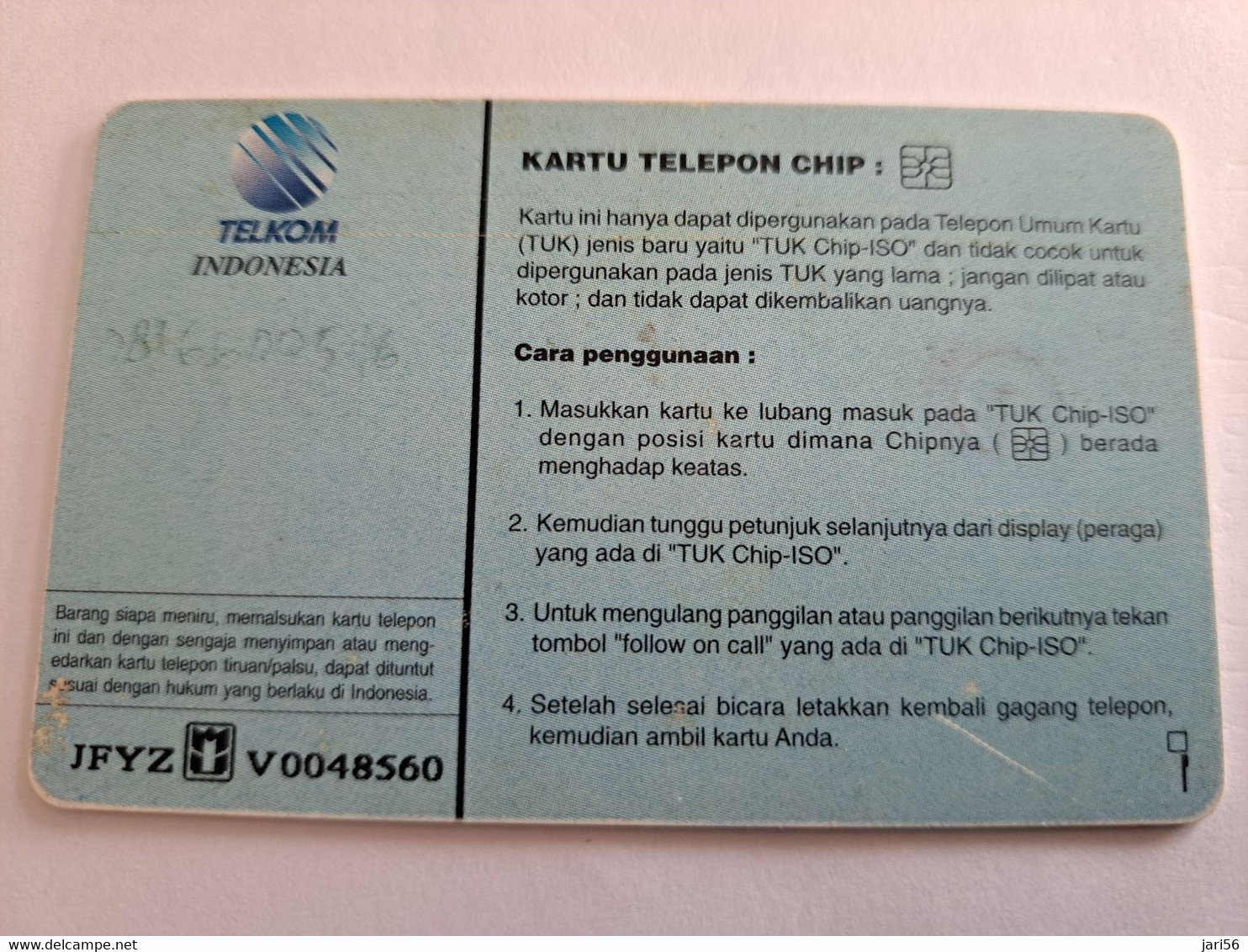 INDONESIA CHIPCARD 140 UNITS INDONESIA MERDEKA 50 TAHUN         Fine Used Card   **10576 ** - Indonésie