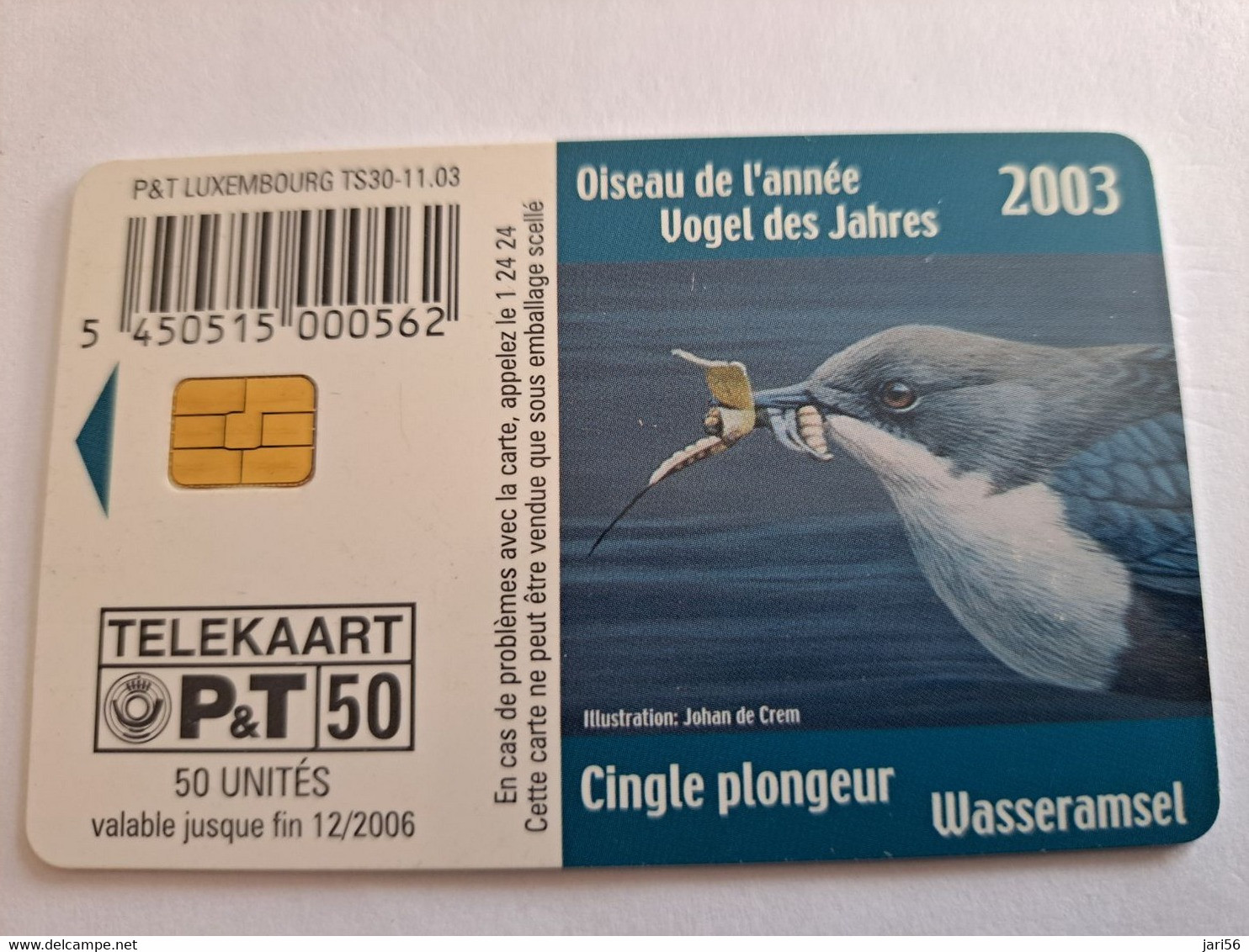 LUXEMBOURG CHIPCARD 50 UNITS TS30- 11.03  BIRDS     ** 10588** - Luxemburg