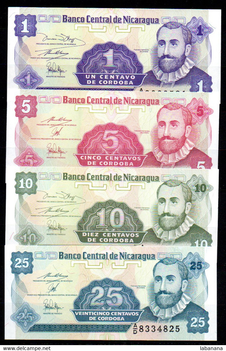 659-Nicaragua Billets De 1, 5, 10 Et 25c 1991 - Nicaragua
