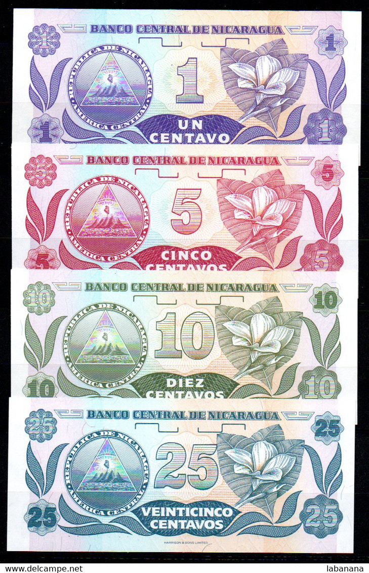 659-Nicaragua Billets De 1, 5, 10 Et 25c 1991 - Nicaragua