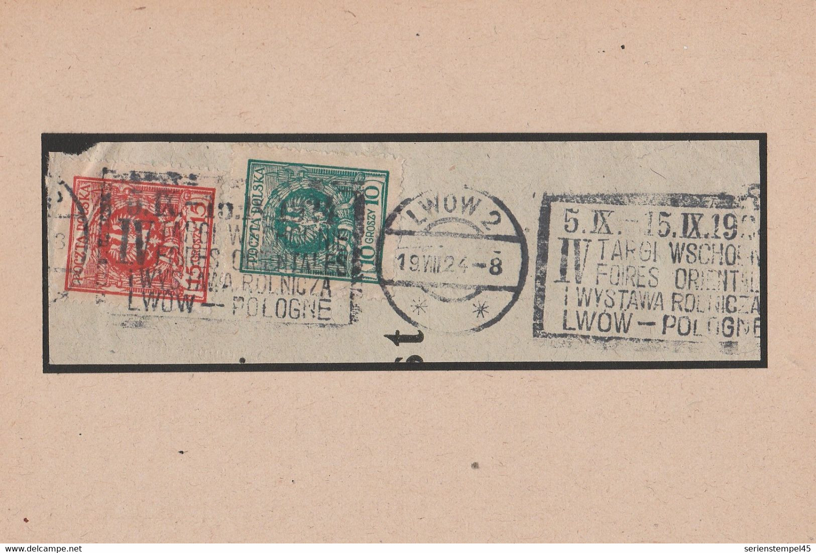 Polen Briefstück Lwow 2 1924 MWST Werbestempel - Frankeermachines (EMA)