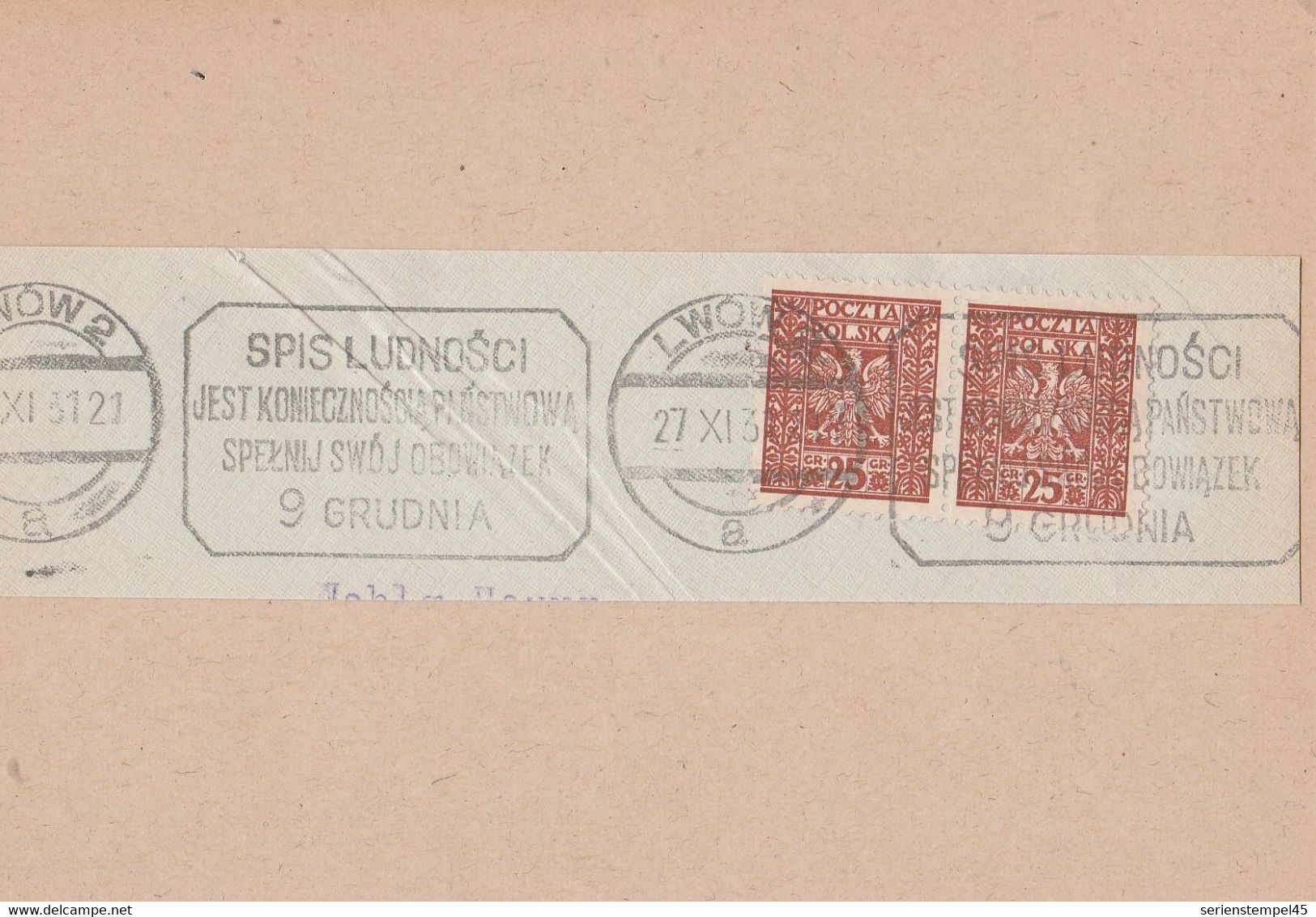 Polen Briefstück Lwow 2  1931 MWST Werbestempel - Franking Machines (EMA)