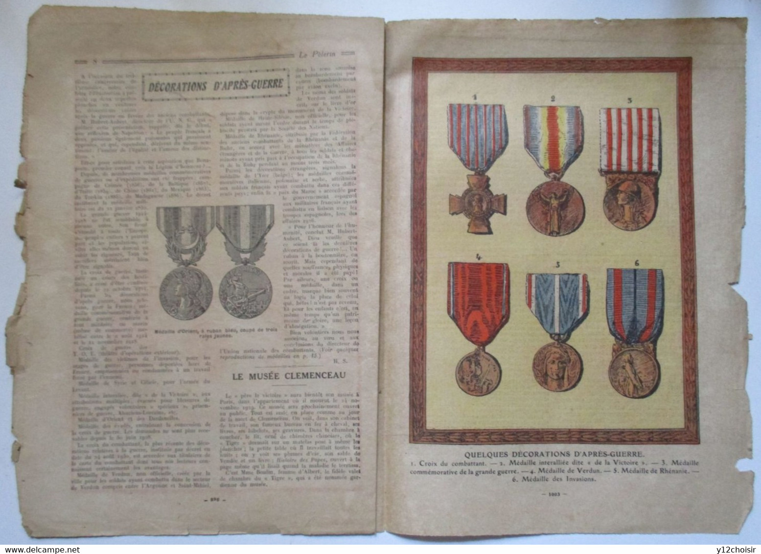 EXTRAIT REVUE LE PELERIN 1931 MEDAILLES DECORATIONS D' APRES-GUERRE - Frankreich