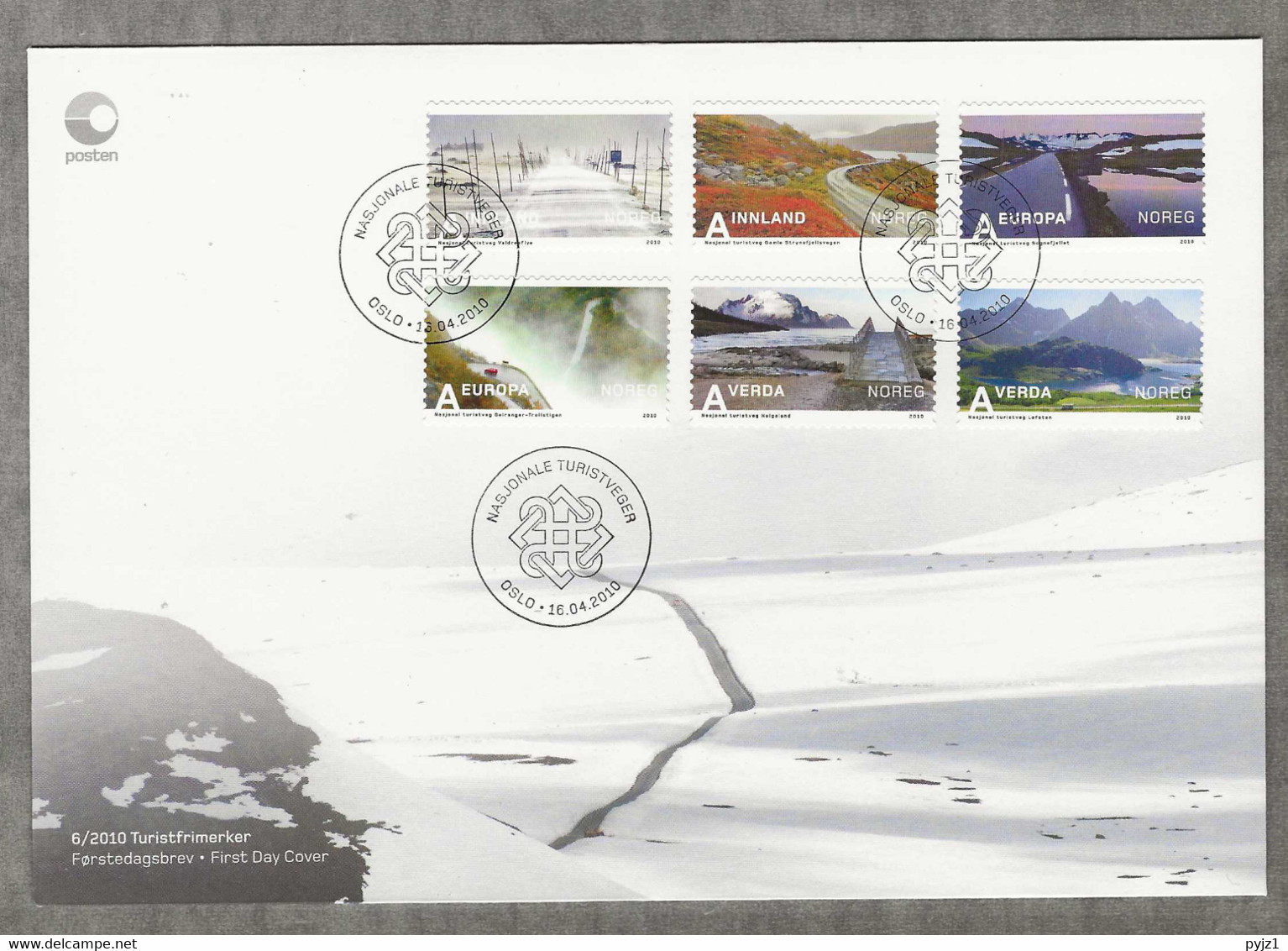 2010 FDC Norway, Mi 1714-9 - Storia Postale