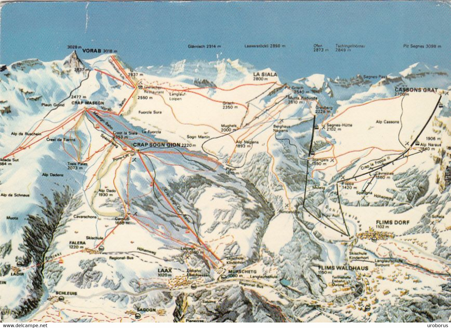 SWITZERLAND - Die Weisse Arena Von Flims, Laax Und Falera Mit Dem Sommer-Skigebiet Vom Vorab 1982 - Falera