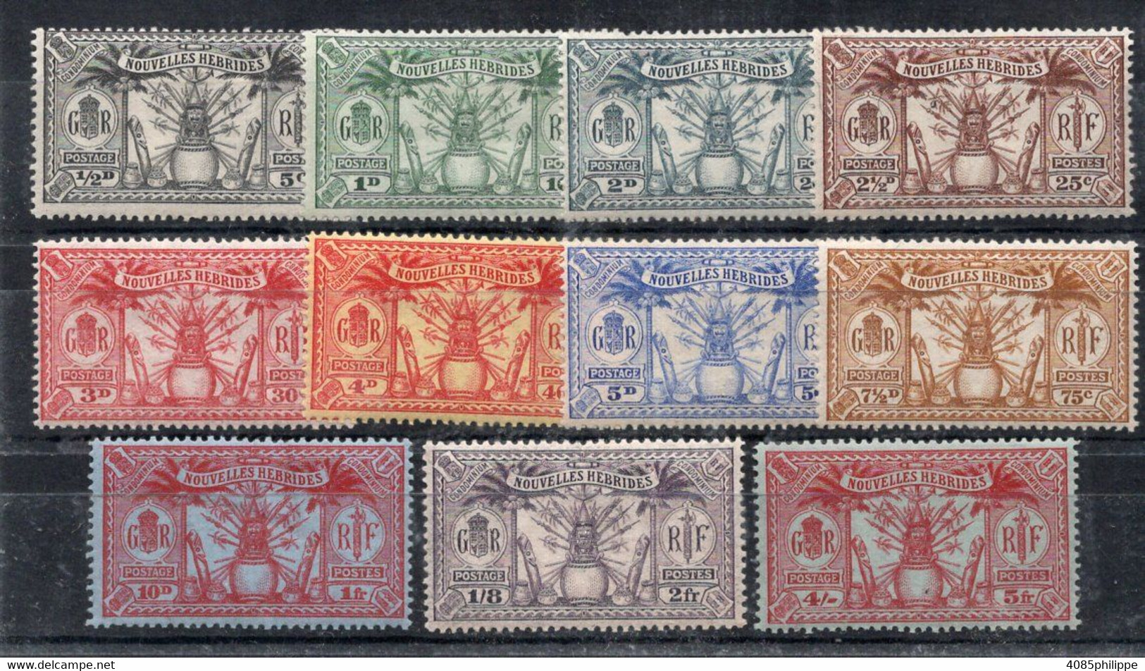 Nouvelles HEBRIDES Timbres Poste N°80 à 90* Neufs Charnières TB Cote 32.50€ - Neufs