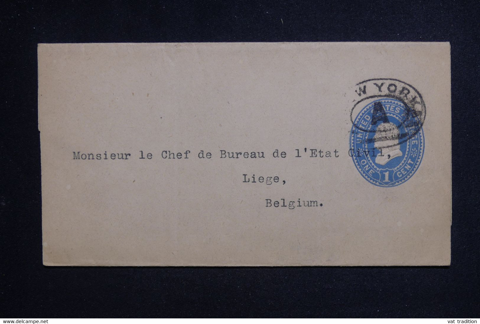 ETATS UNIS - Entier Postal De New York Pour La Belgique  - L 128660 - 1901-20