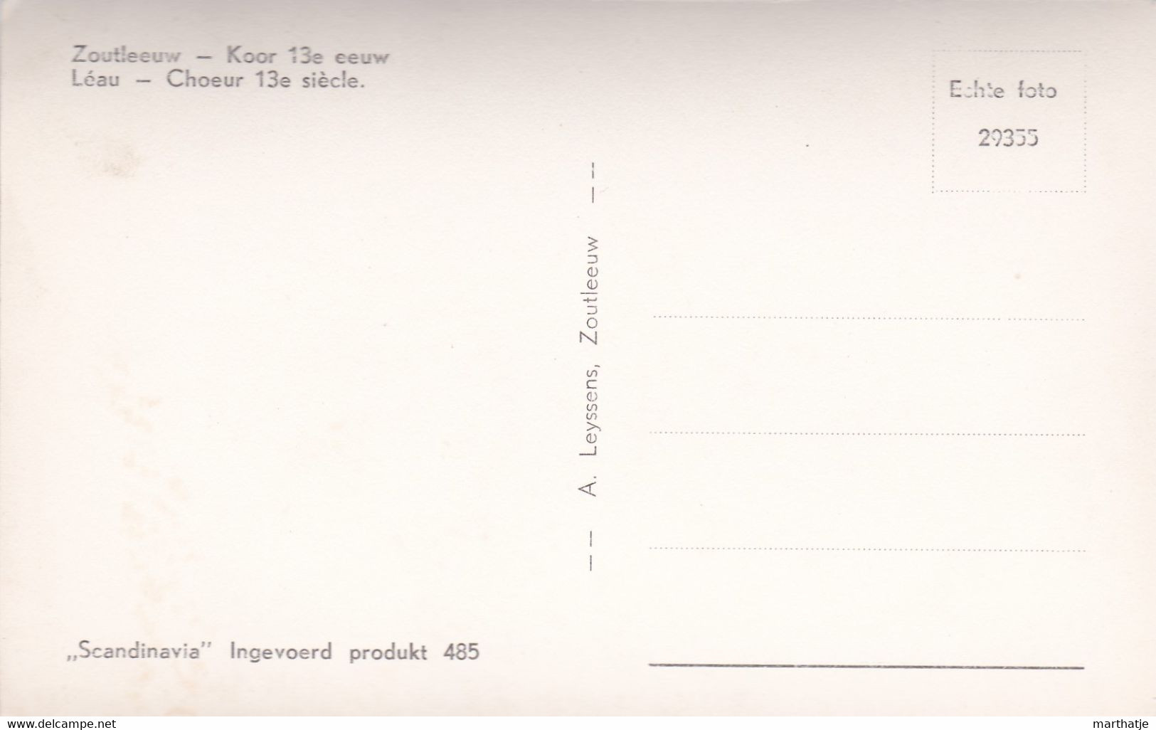 Zoutleeuw - Léau - Koor 13e Eeuw - Choeur 13e Siècle - "Scandinavia" 485 - Zoutleeuw