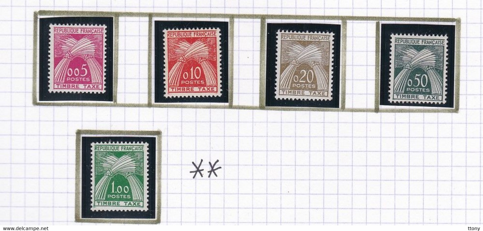 un ensemble de timbres taxes différentes années  timbres oblitérés et  quelques timbres neufs