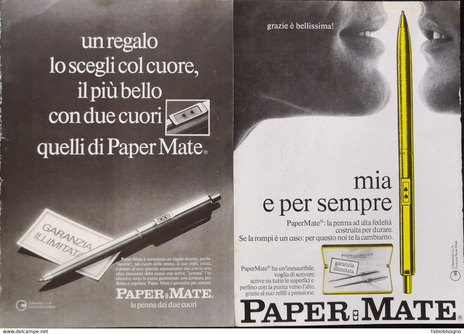 1975/77 - Penne PAPER  MATE - 2 Pag. Pubblicità Cm. 13 X 18 - Stylos