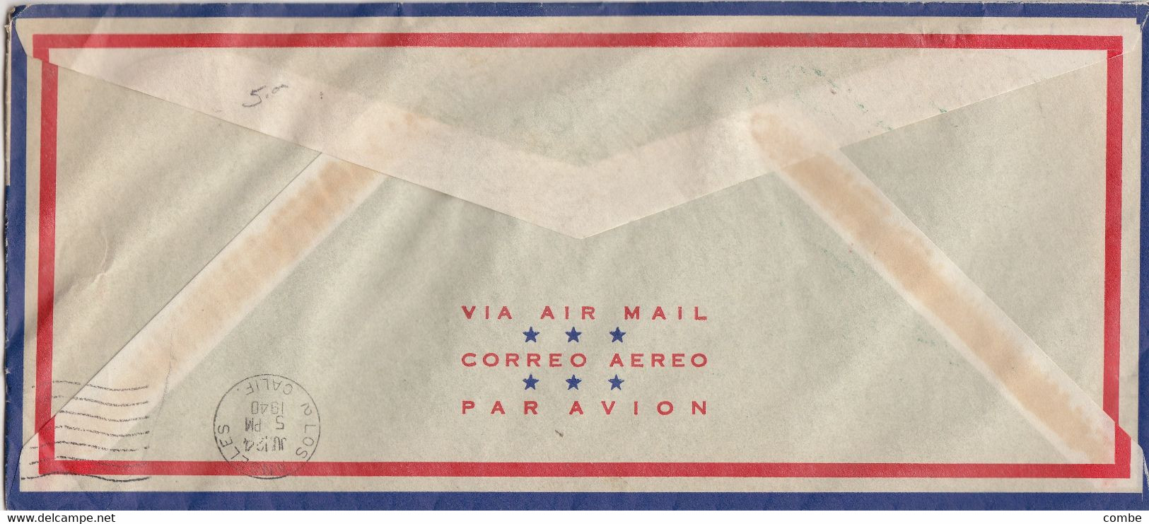 LETTRE. 1940. 1° TRAVERSEE SAN FRANCISCO-NOUMEA. TAMPON 1° COURRIER PAN-AMERICAN - Storia Postale