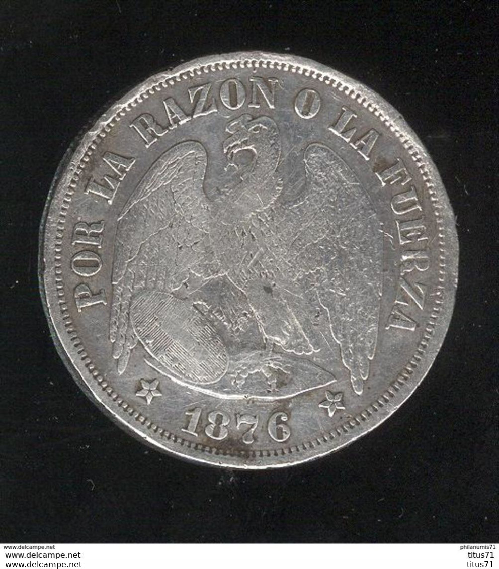 1 Peso Chili 1876 - TB+ - Chili