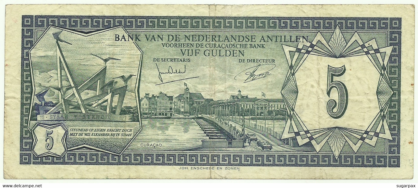 Netherlands Antilles - 5 Gulden - 1972 - Pick 8.b  - Serie PD - Antilles Néerlandaises (...-1986)