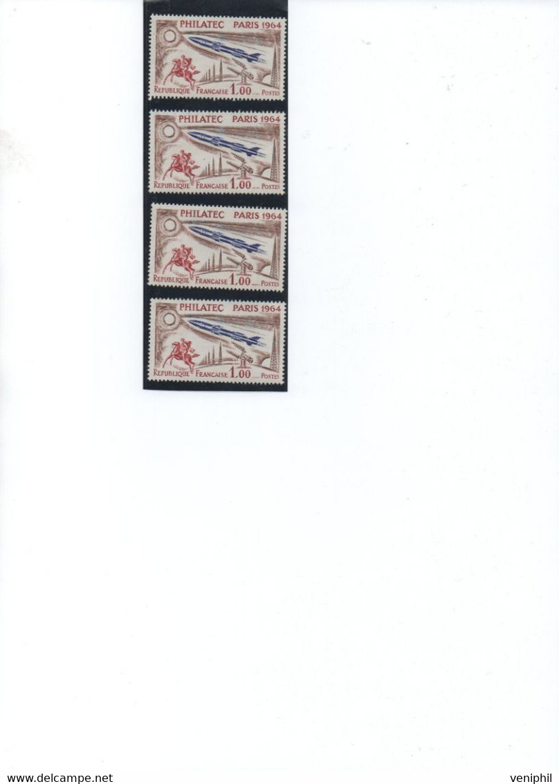 TIMBRES N° 1422 - LOT DE 4 TIMBRES NEUF SANS CHARNIERE - ANNEE 1964 - COTE : 120 € - Nuovi