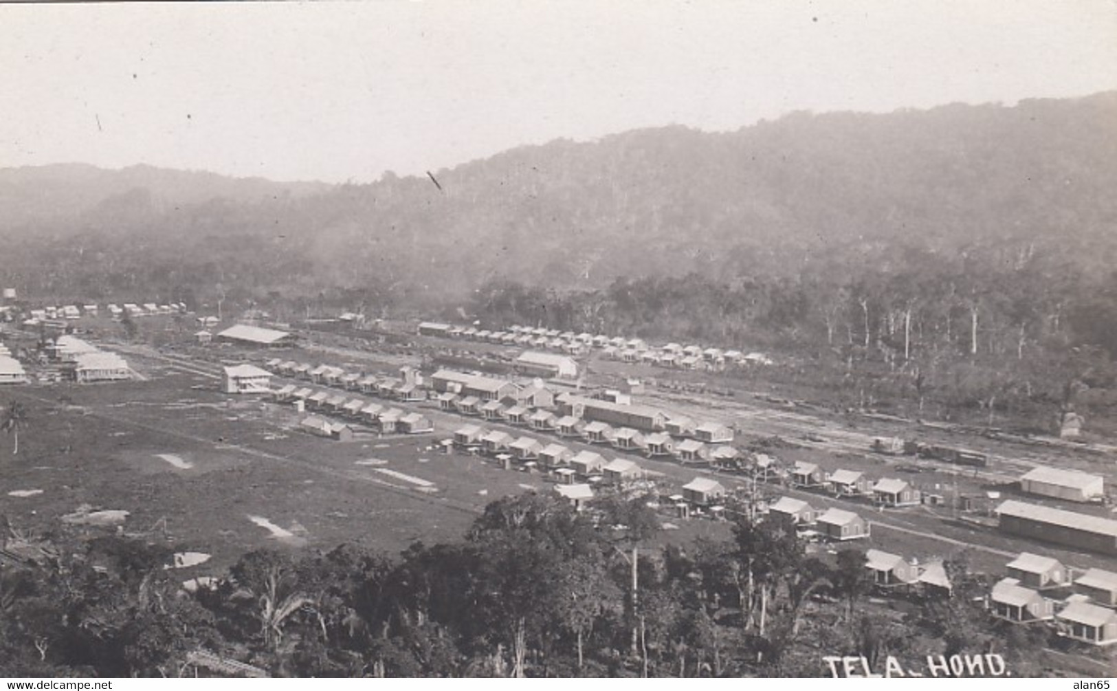 Tela (?) Honduras, View Of Houses Shacks In Rows, C1910s Vintage Real Photo Postcard - Honduras