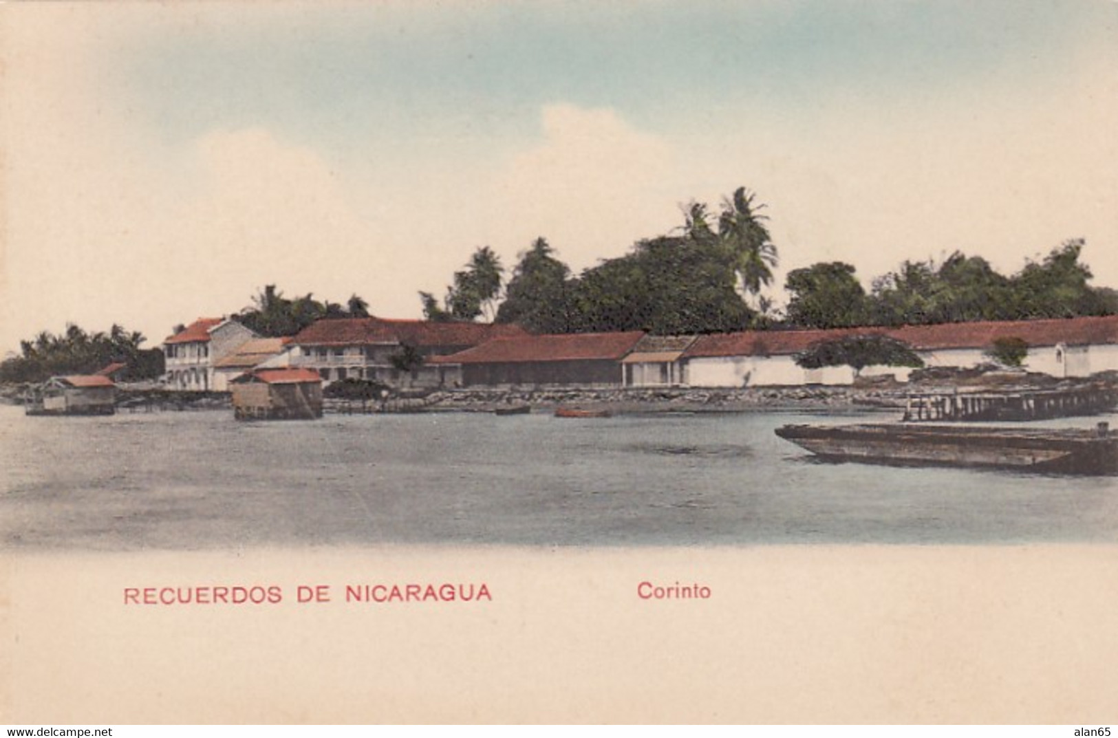 Corinto Nicaragua, View Of Town From Water C1900s Vintage Postcard - Nicaragua