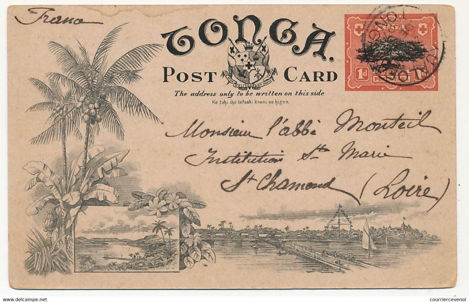 TONGA - Carte Postale (Entier) Ayant Voyagé En 1907 - Au Dos "Blow Holes Houma-Tonga" - Tonga (...-1970)