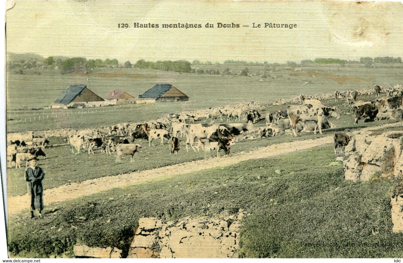 Hautes Montagne Du Doubs Le Paturage  (faivre-rocca  129  ) Carte Toilée état - Other & Unclassified