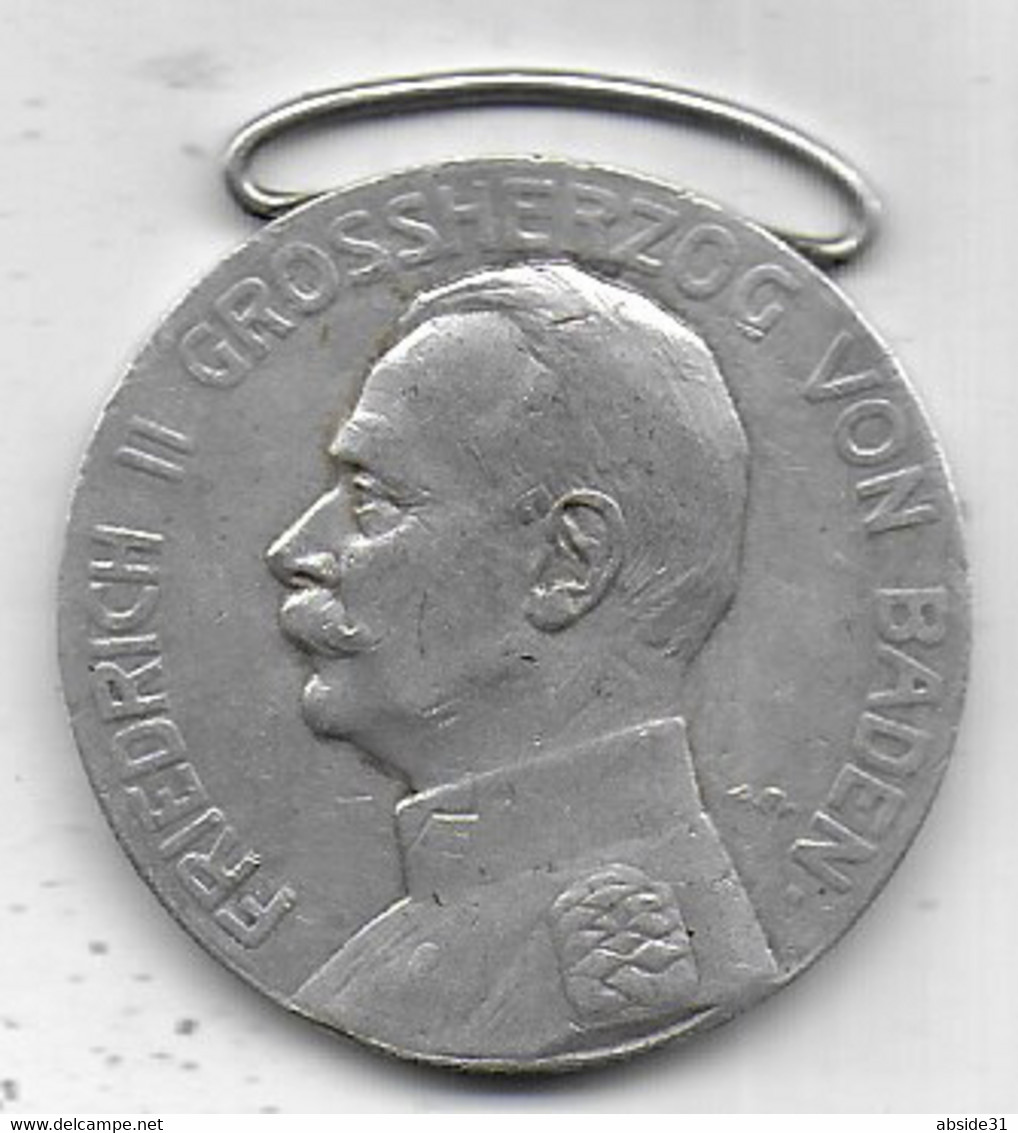 ALLEMAGNE  -   Médaille En Argent Friedrich II Grossherzog Von Baden - Deutsches Reich