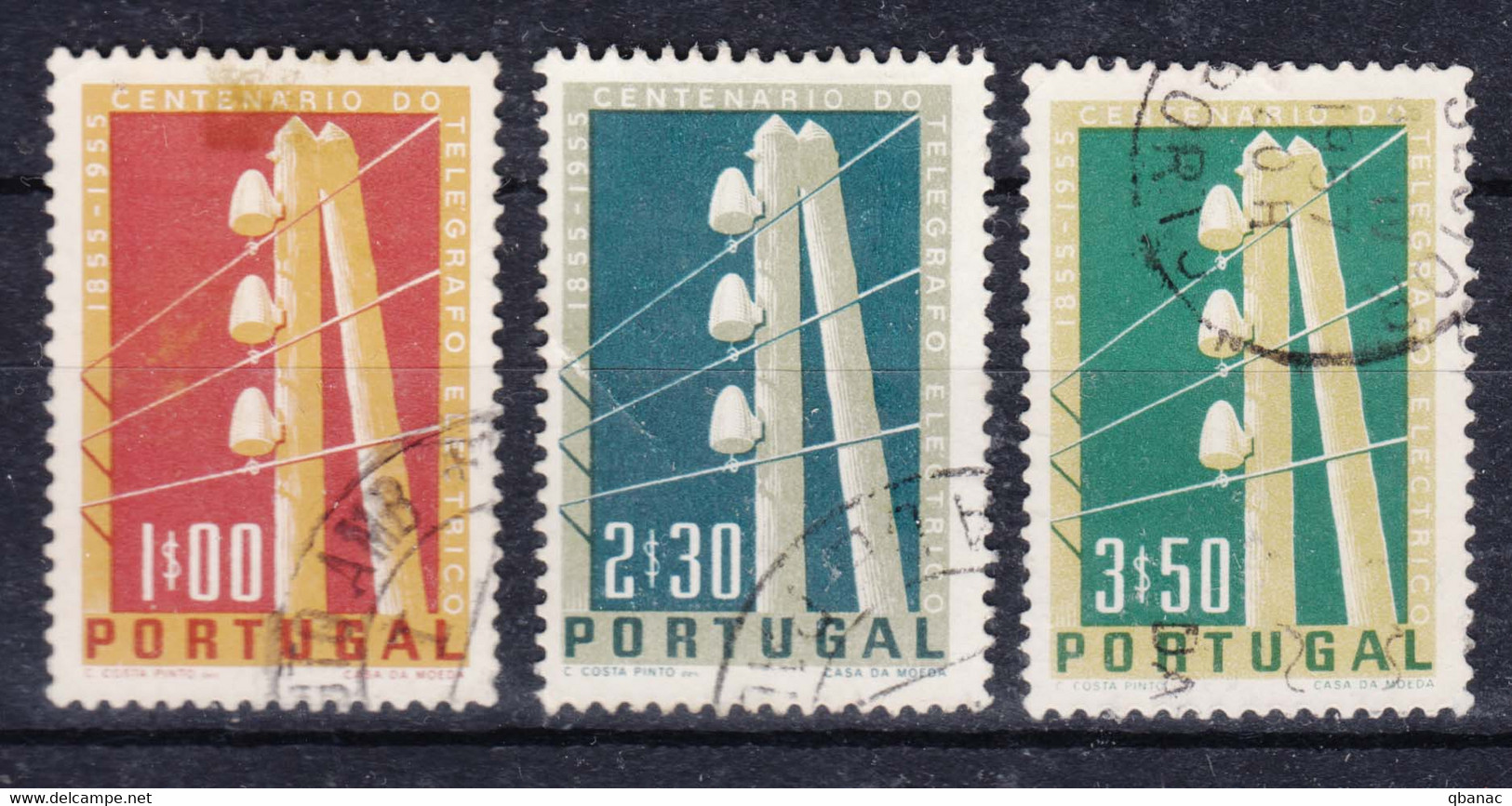 Portugal 1955 Mi#844-846 Used - Usado