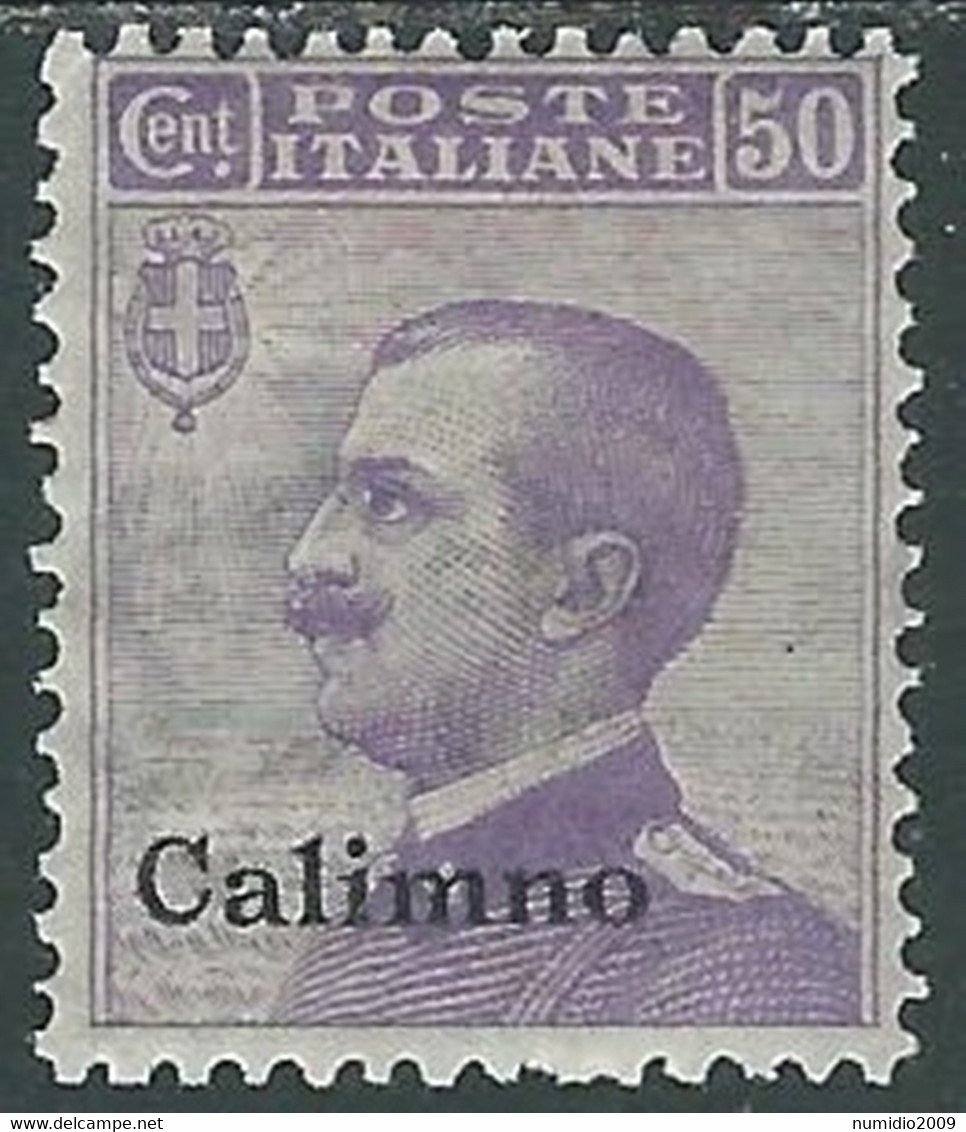 1912 EGEO CALINO EFFIGIE 50 CENT MH * - RF37-3 - Egée (Calino)