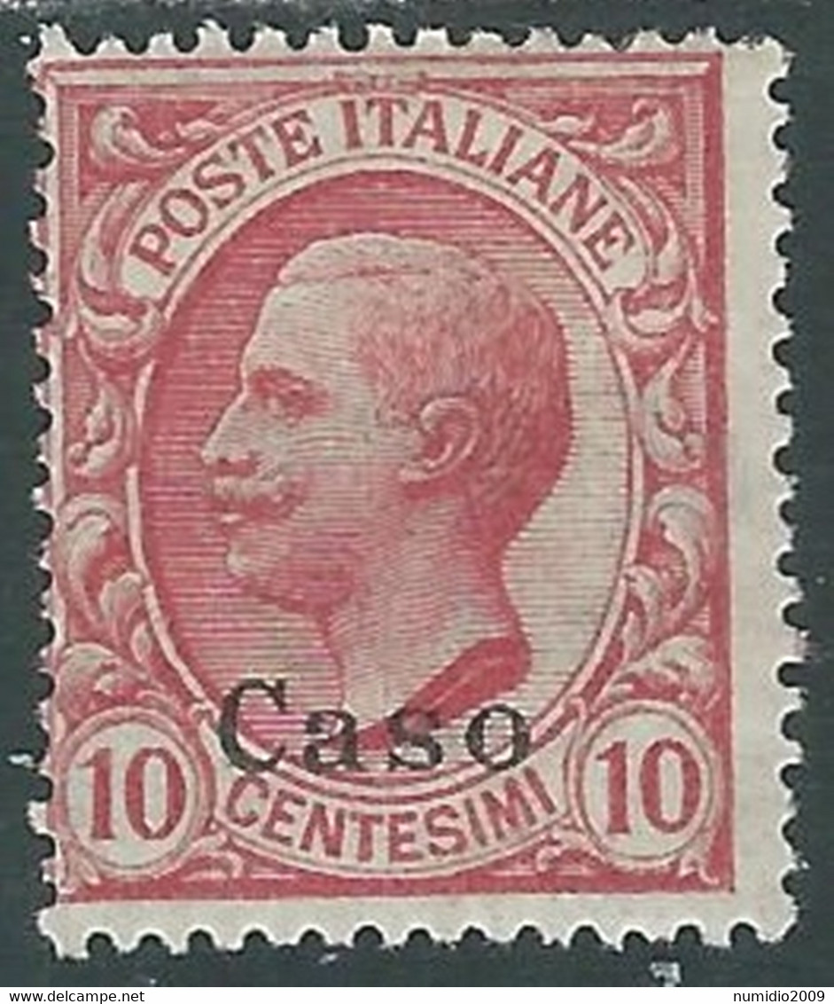 1912 EGEO CASO EFFIGIE 10 CENT MH * - RF37-4 - Ägäis (Caso)