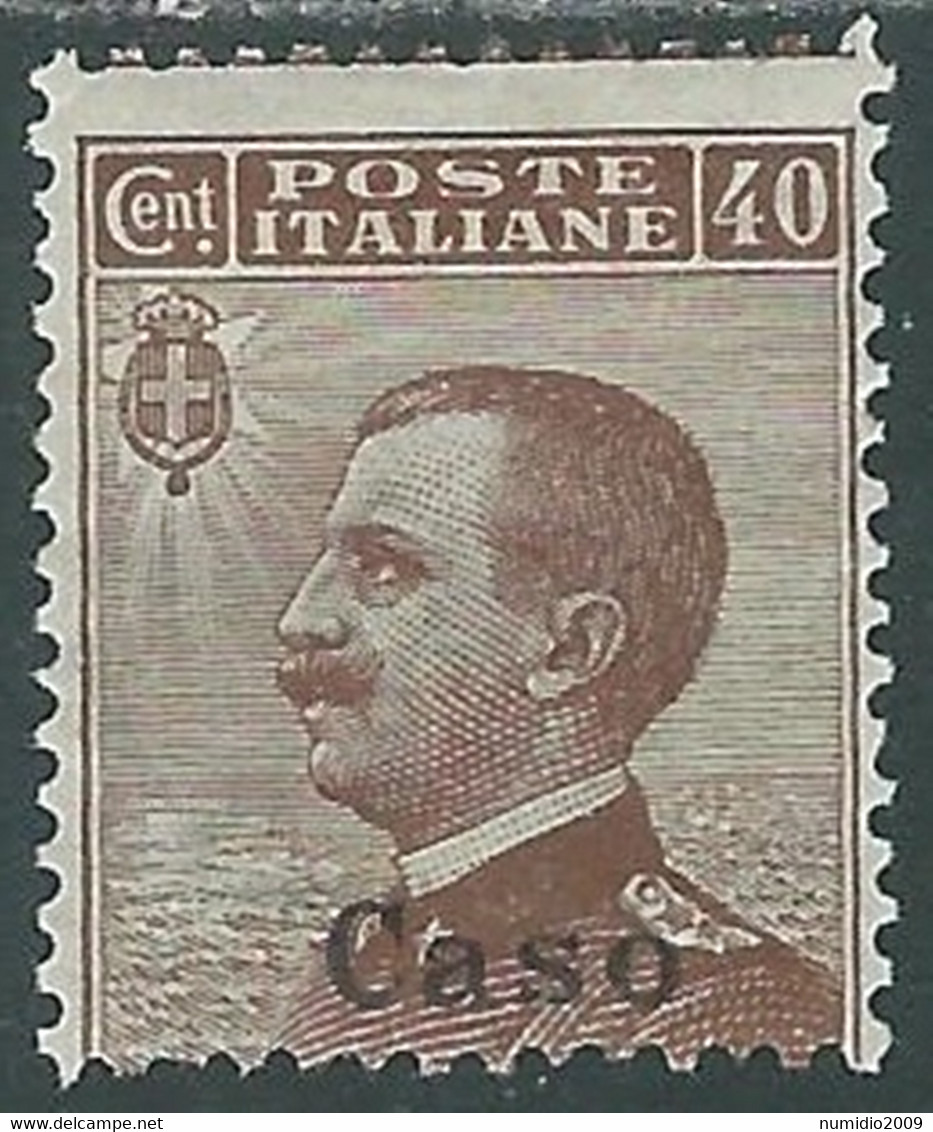 1912 EGEO CASO EFFIGIE 40 CENT MH * - RF37-4 - Egée (Caso)
