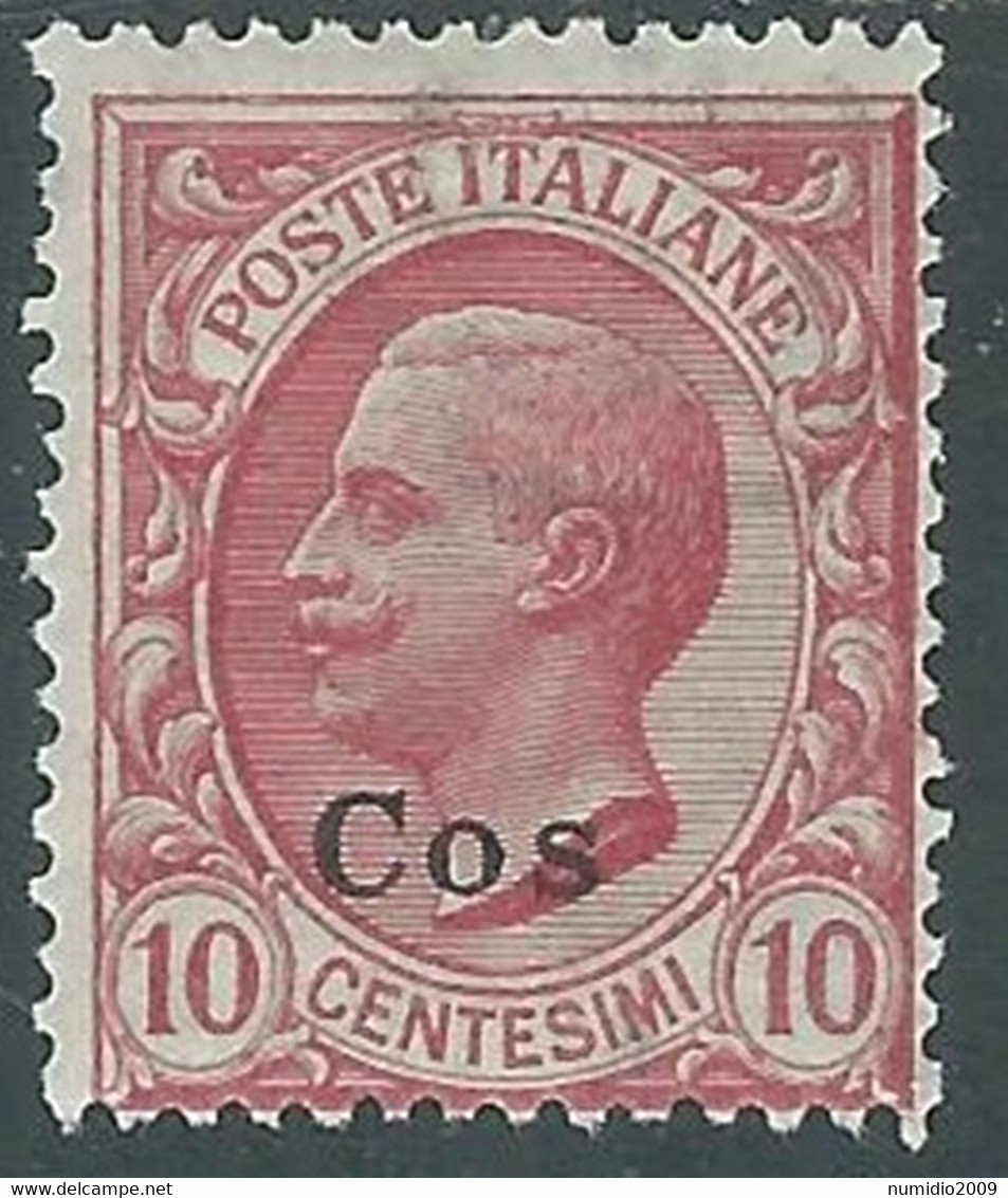 1912 EGEO COO EFFIGIE 10 CENT MH * - RF37-5 - Egée (Coo)