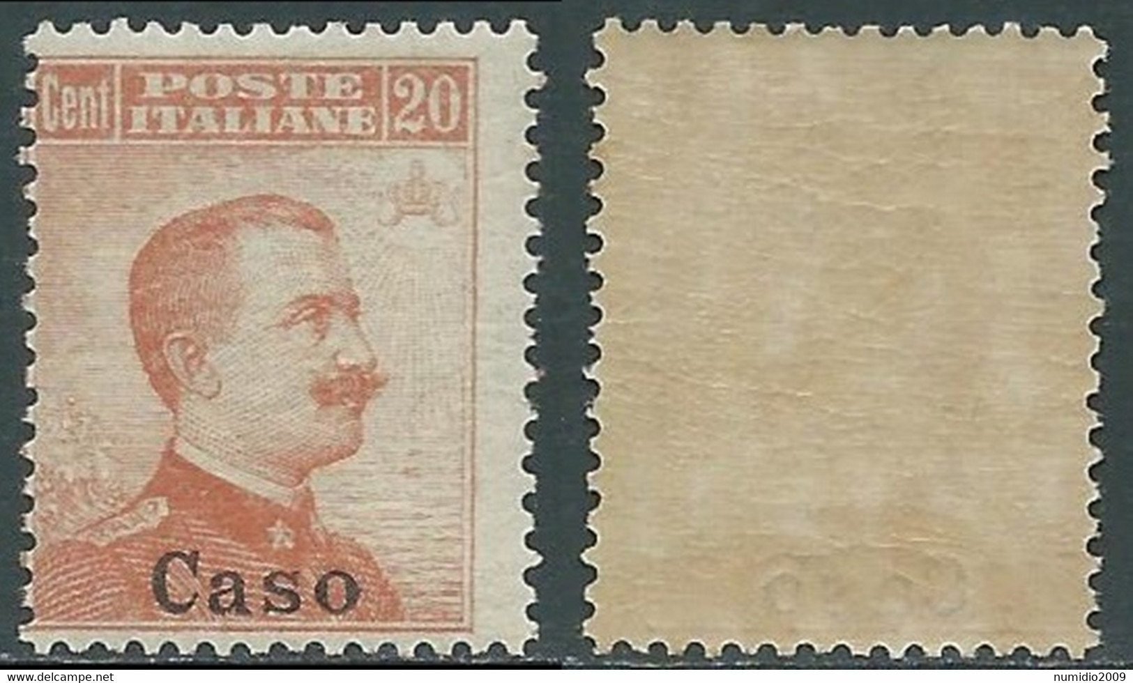 1917 EGEO CASO EFFIGIE 20 CENT MNH ** - E203 - Ägäis (Caso)