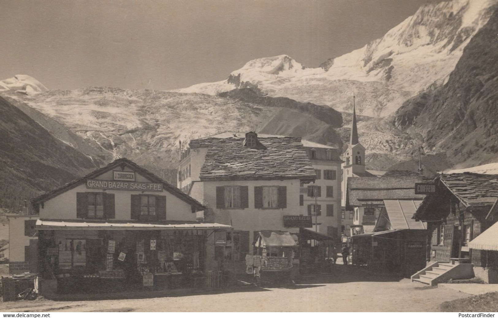 Grand Bazar Coiffeur Allalinhorn Alphubel Saas-Fee Switzerland Postcard - Saas Im Prättigau