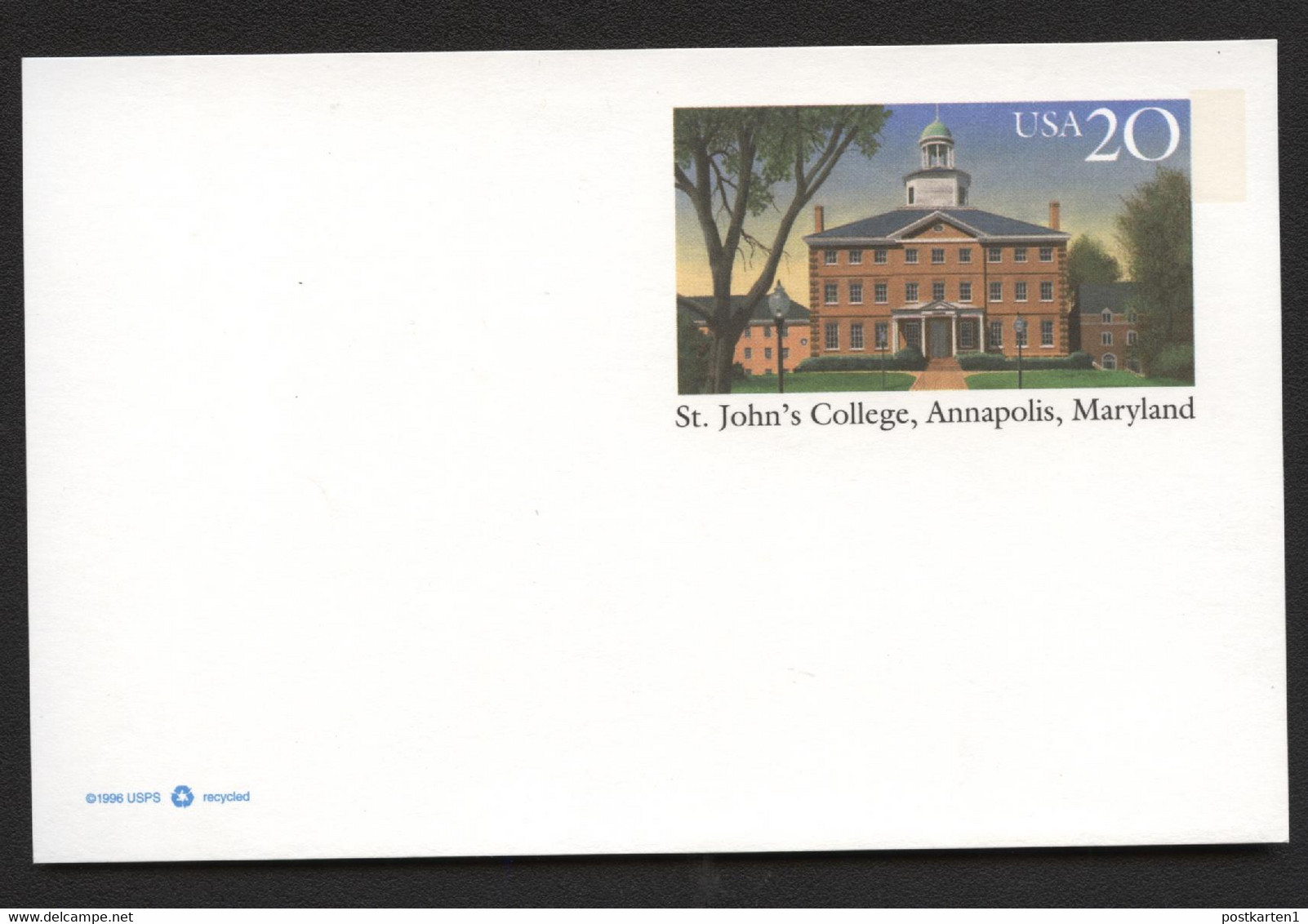 UX262 McDowell Hall St. John`s College MD  Mint 1996 - 1981-00